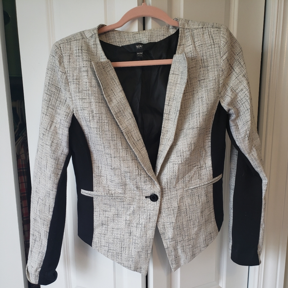 Blacks gray and white blazer